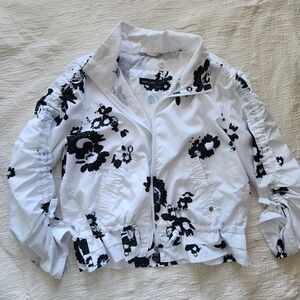 Marc Cain White Jacket with Black Floral Accents